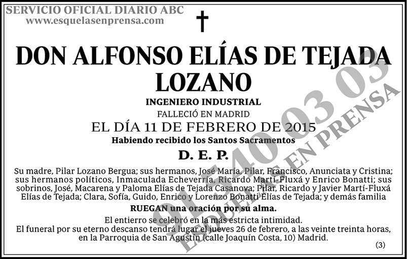 Alfonso Elías de Tejada Lozano